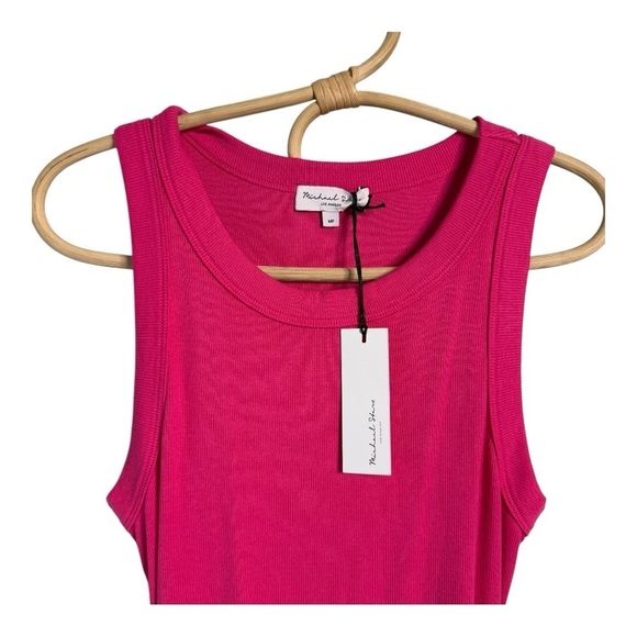 Michael Stars Demi Magenta Pink Sleeveless Ruched Tank Knit Dress SF2557P MP NEW - Picture 4 of 14